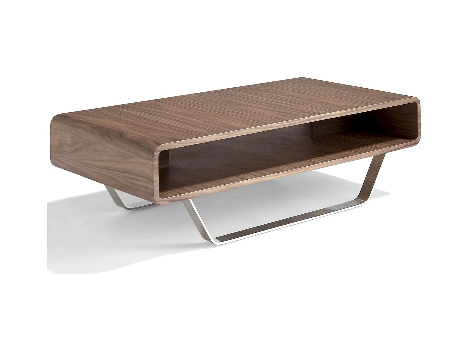 Table basse bois avec pieds acier inoxydable
