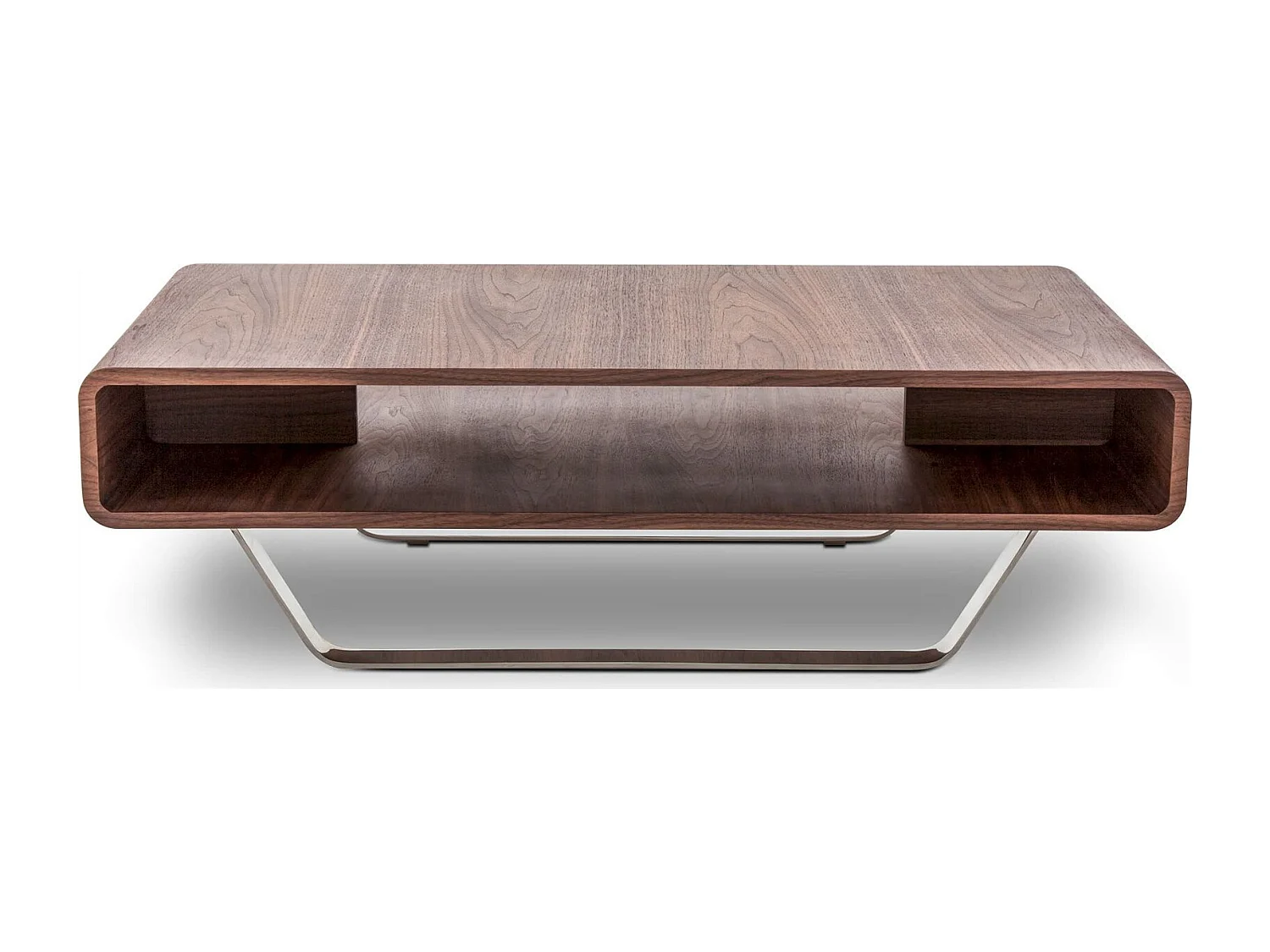 Table basse bois avec pieds acier inoxydable