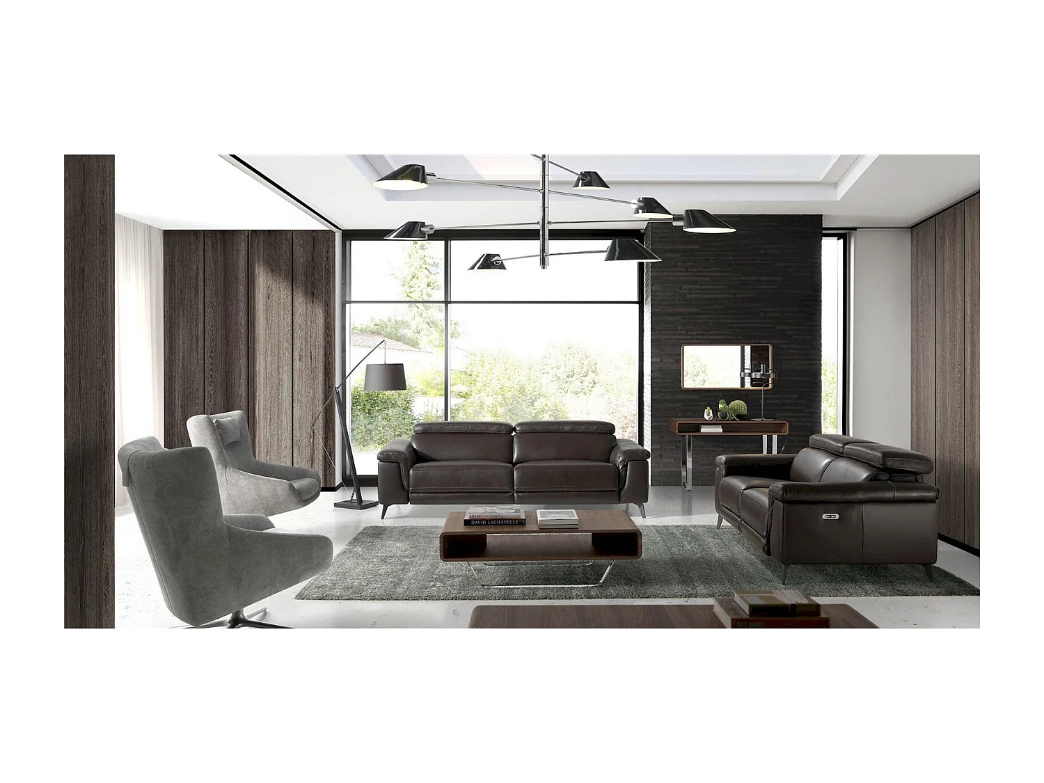 Table basse bois avec pieds acier inoxydable