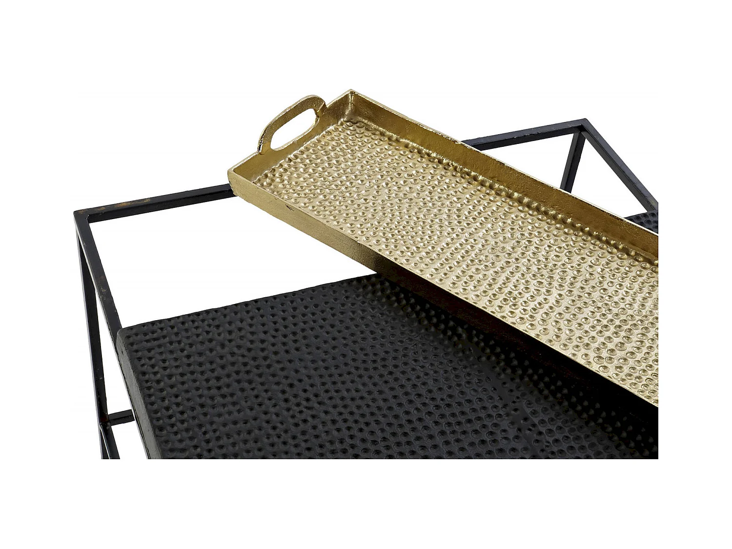 Table basse élégance dorée et finition noire premium