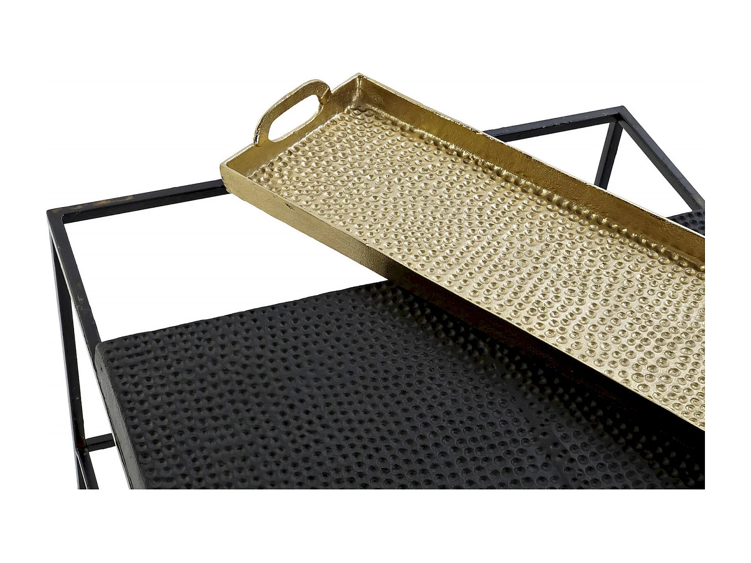 Table basse élégance dorée et finition noire premium