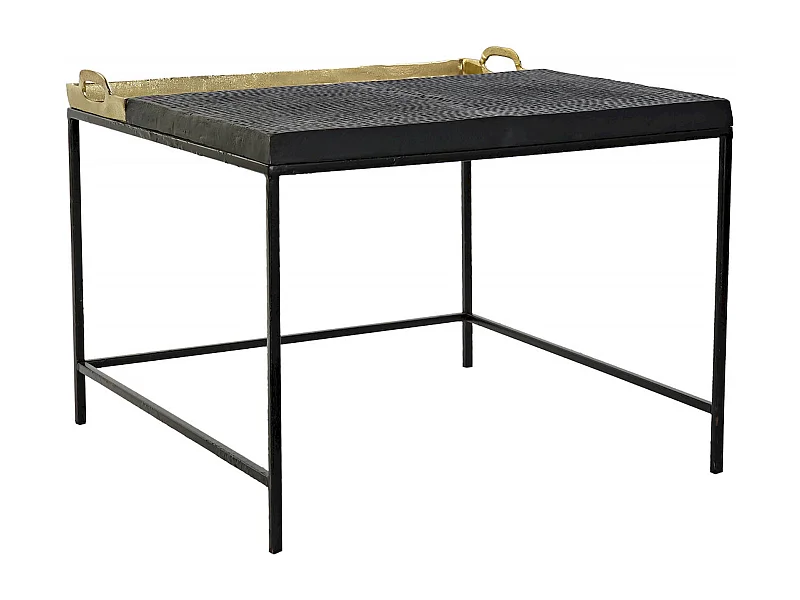 Table basse élégance dorée et finition noire premium