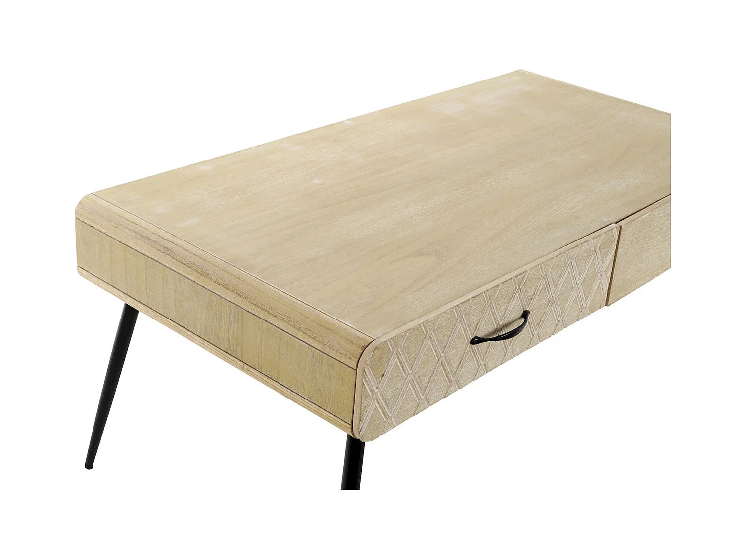 Table basse stylée avec rangement en bois et métal