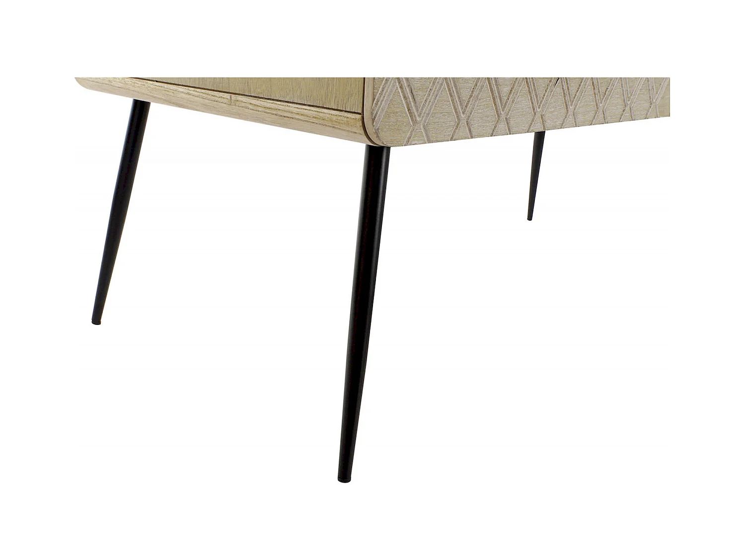 Table basse stylée avec rangement en bois et métal