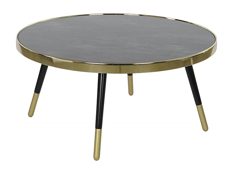 Table basse chic en verre et acier effet marbre