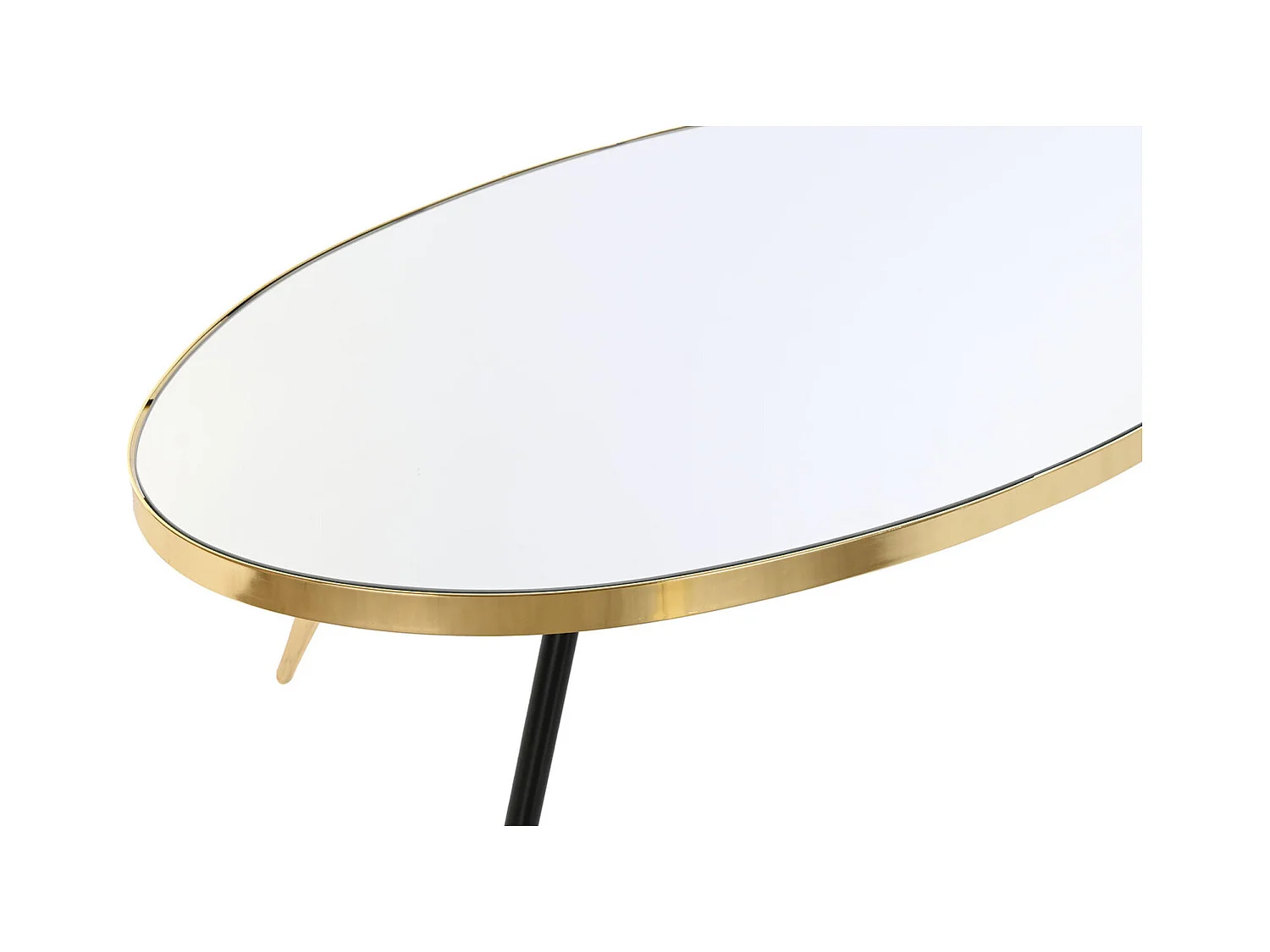 Table basse élégance dorée et effet miroir chic