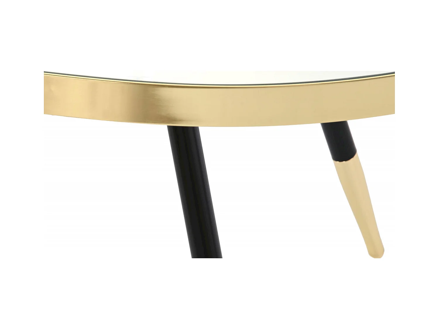 Table basse élégance dorée et effet miroir chic