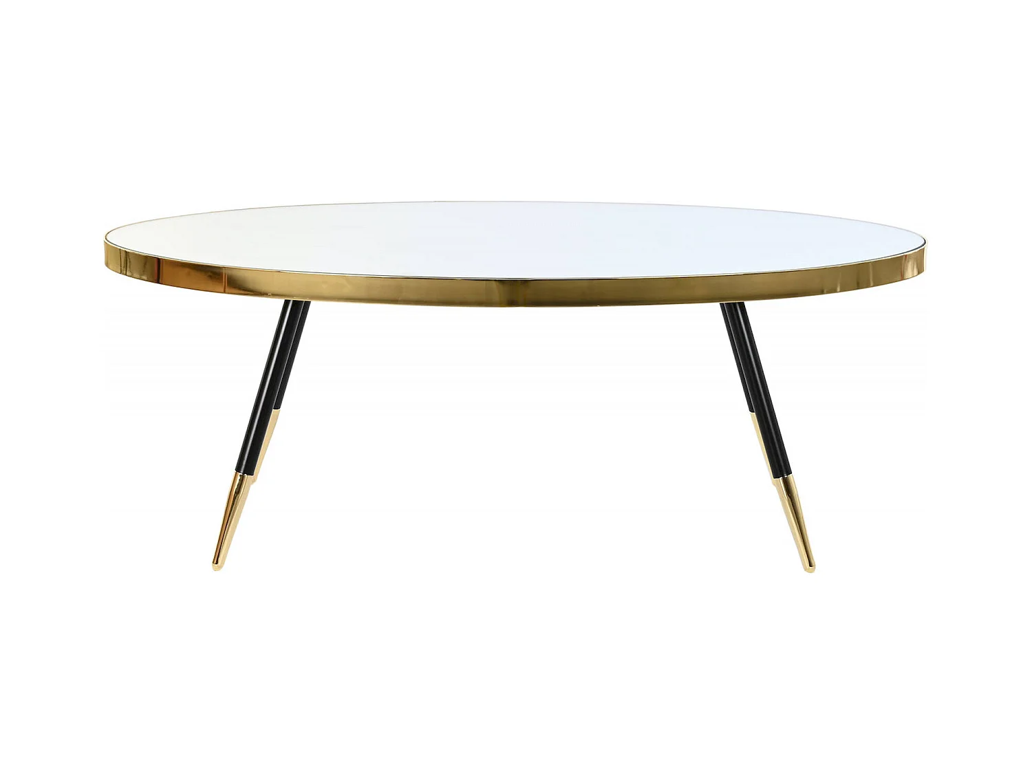 Table basse élégance dorée et effet miroir chic