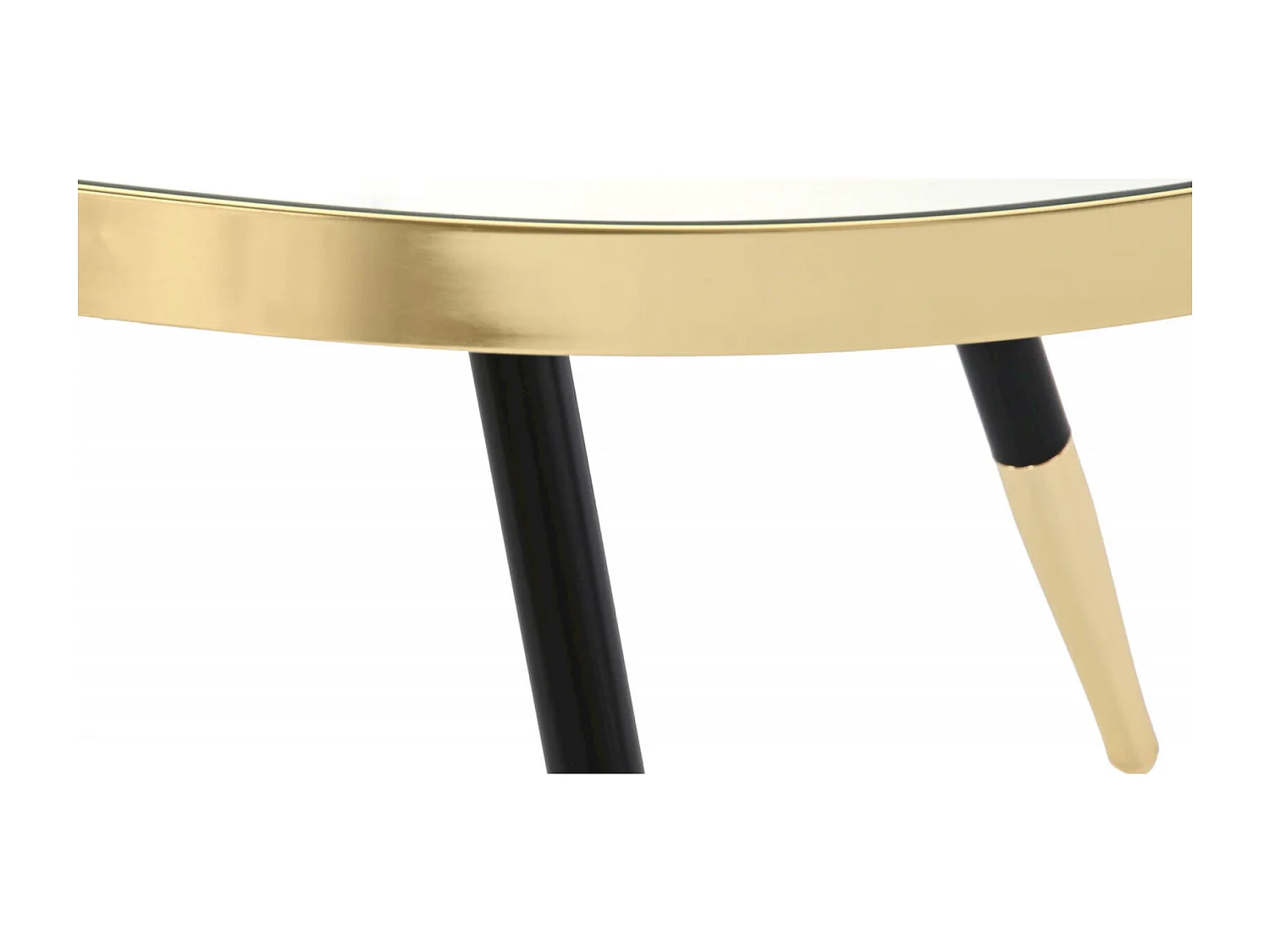 Table basse élégance dorée et effet miroir chic