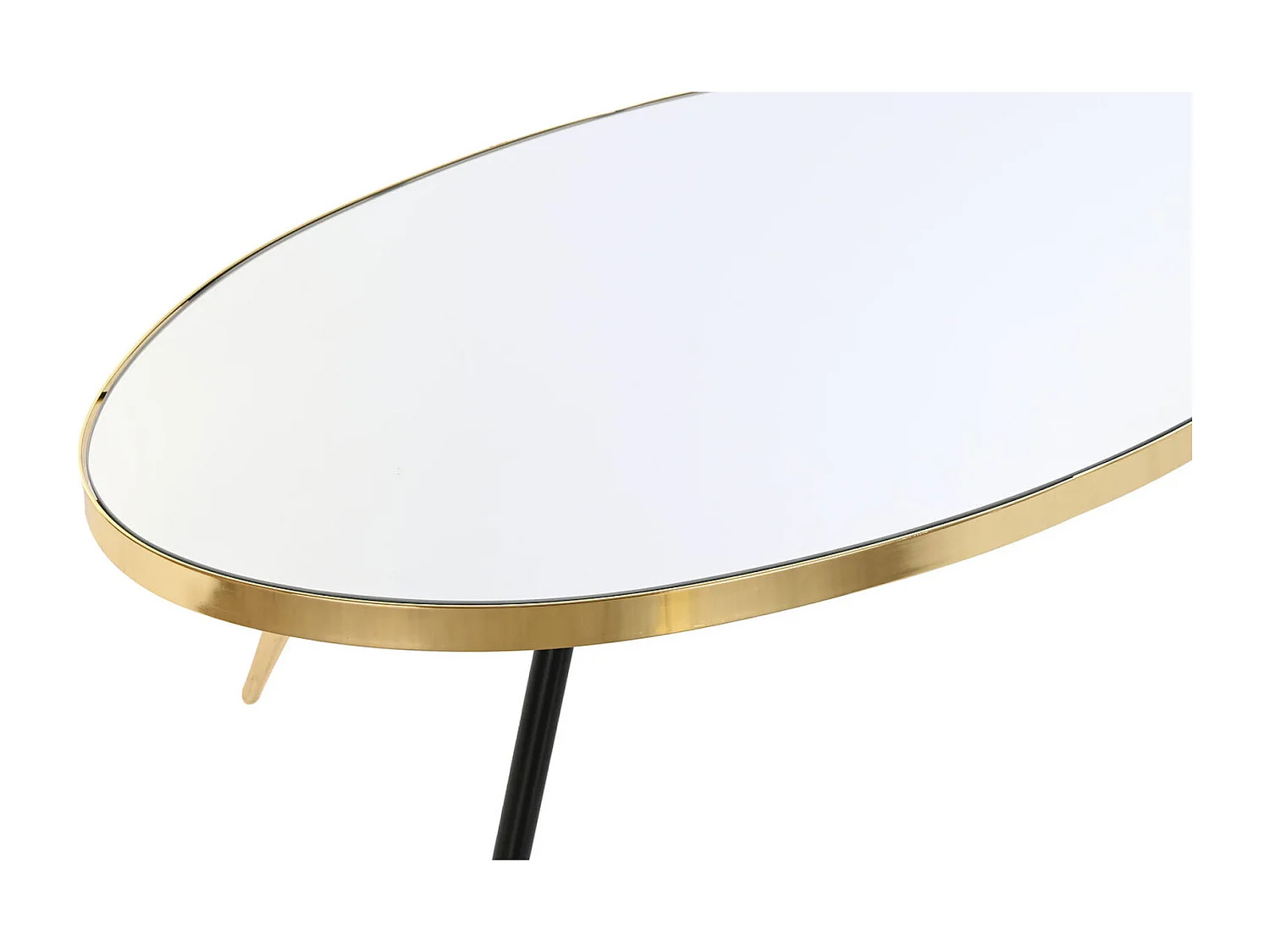 Table basse élégance dorée et effet miroir chic