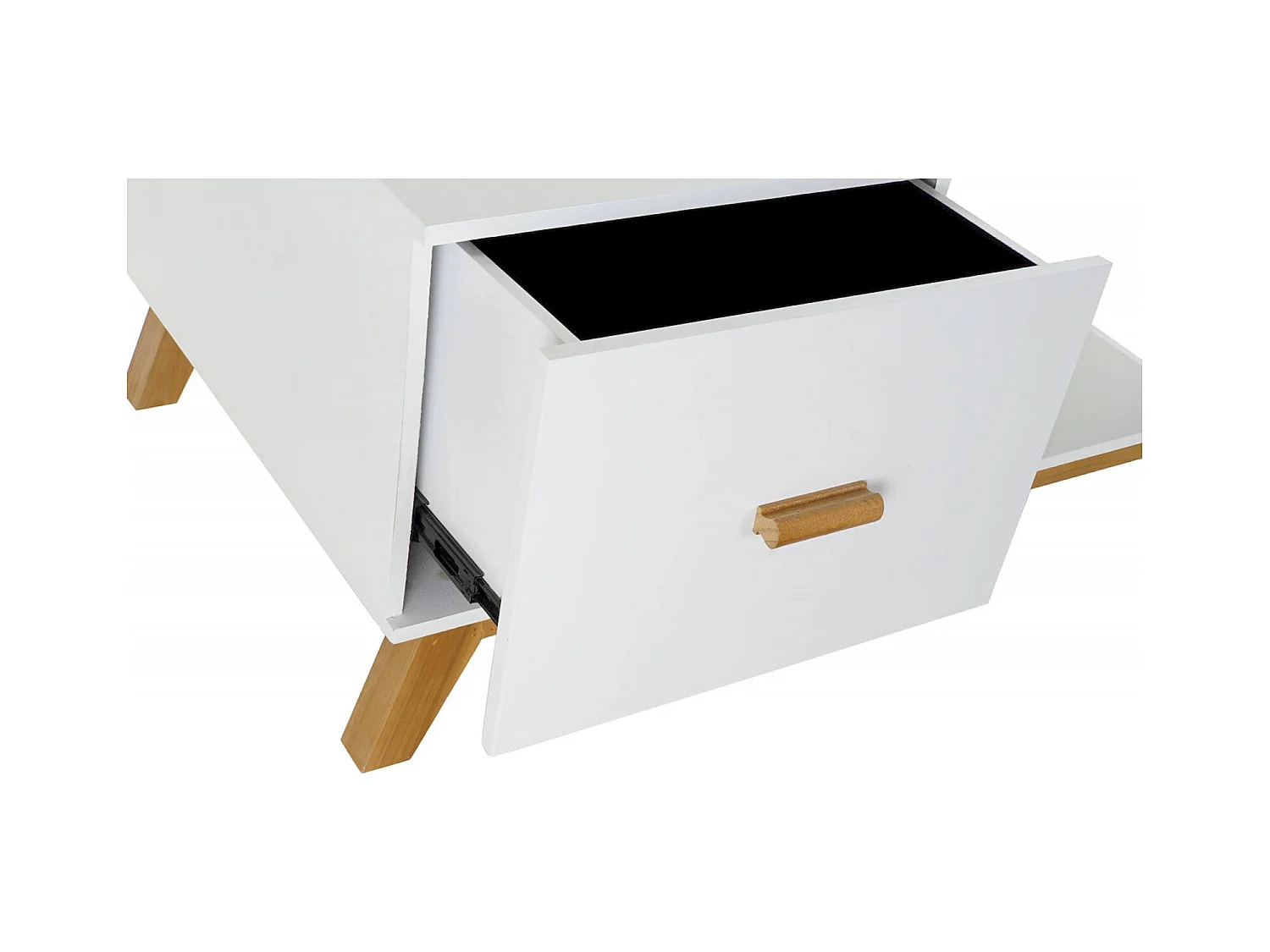 Table basse design blanc marron avec rangement