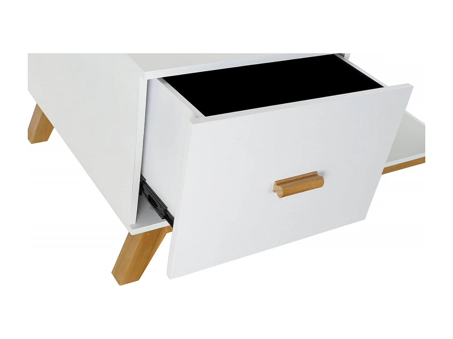 Table basse design blanc marron avec rangement
