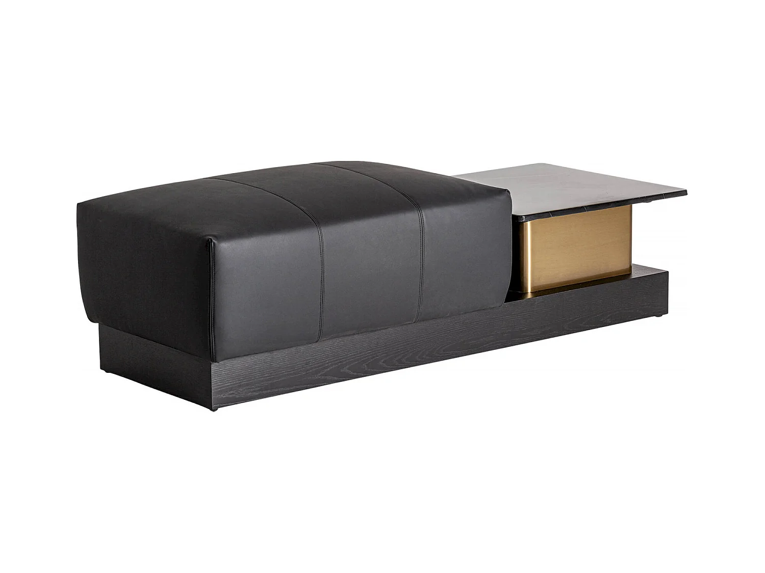 Table basse élégante Traun en chêne et or