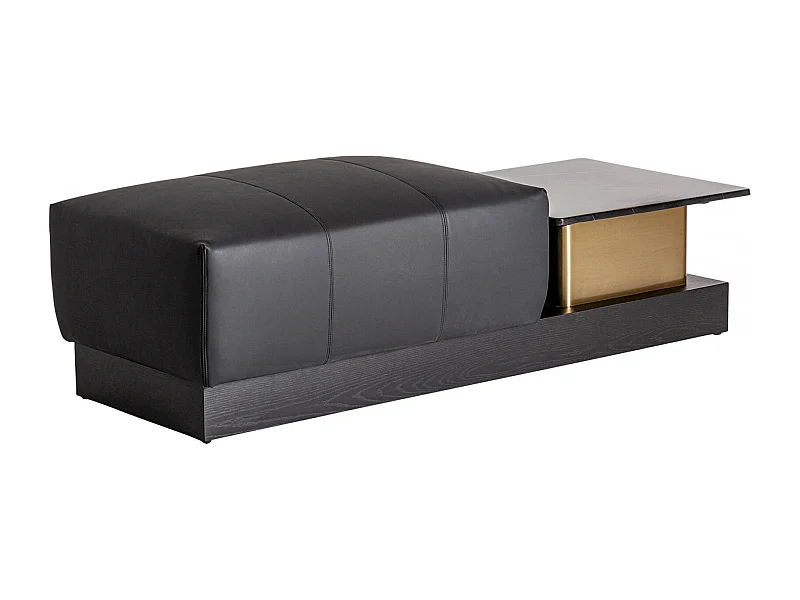 Table basse élégante Traun en chêne et or