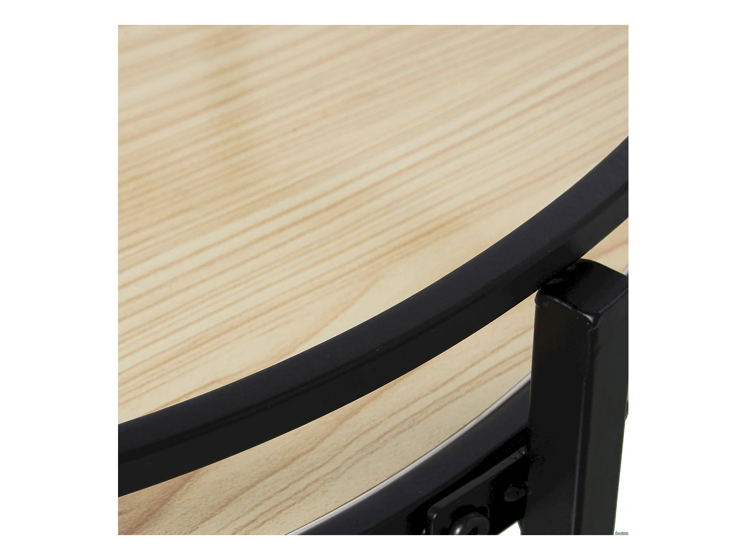 Table basse élégante métal noir et plateau bois