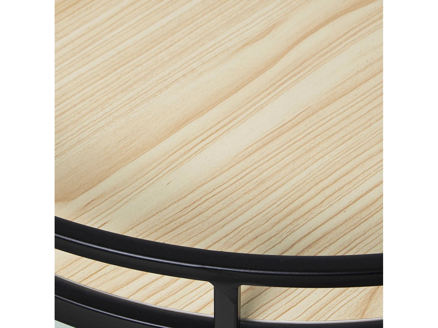 Table basse élégante métal noir et plateau bois