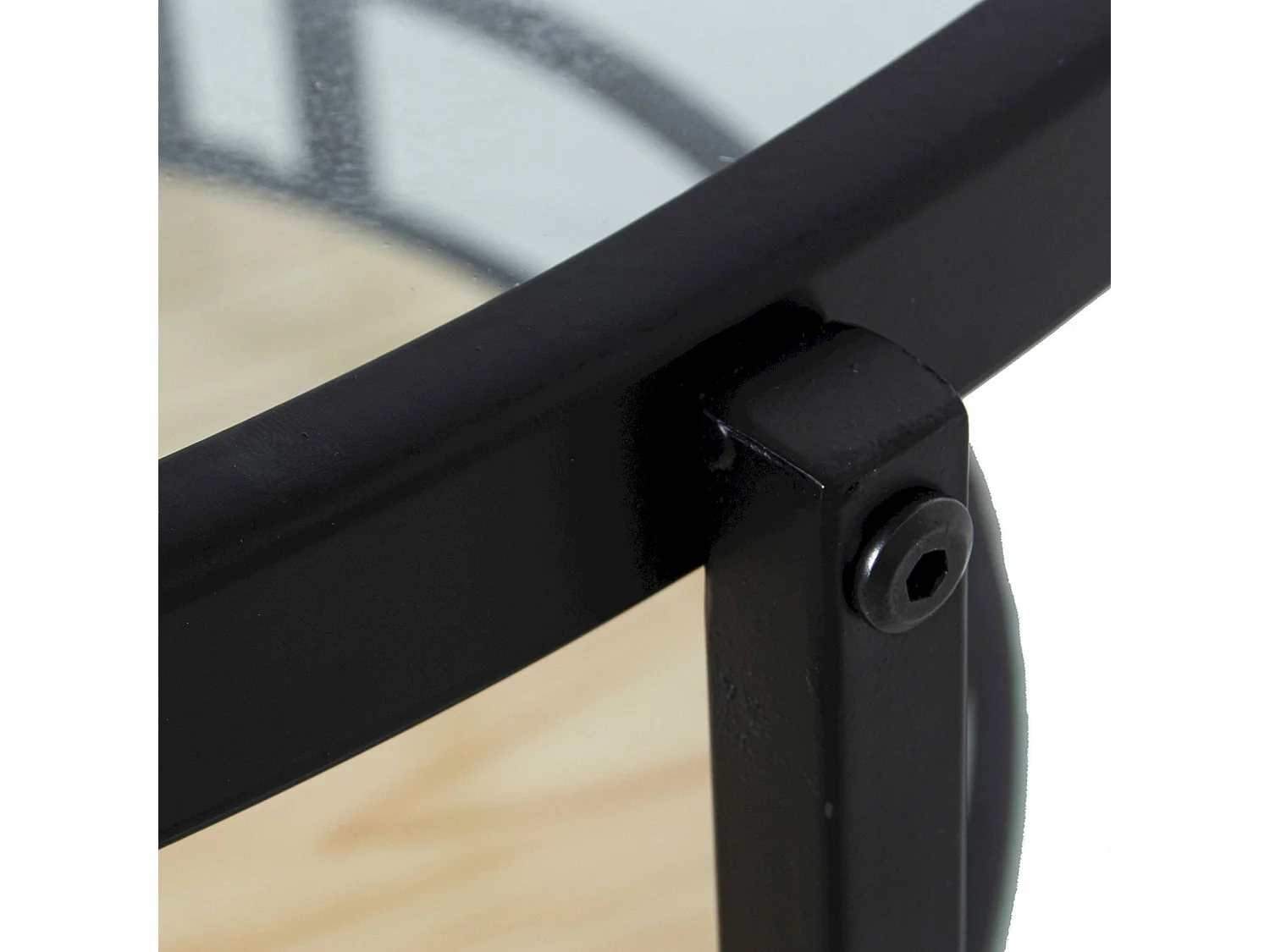 Table basse élégante métal noir et plateau bois