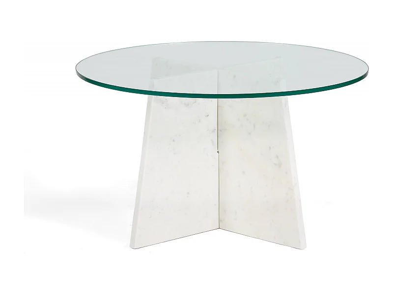 Table salon élégance en marbre blanc