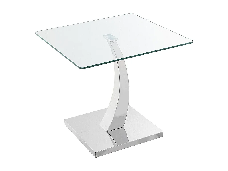 Table basse élégante en métal avec plateau en verre