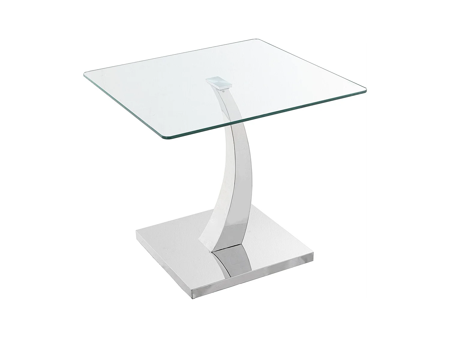 Table basse élégante en métal avec plateau en verre