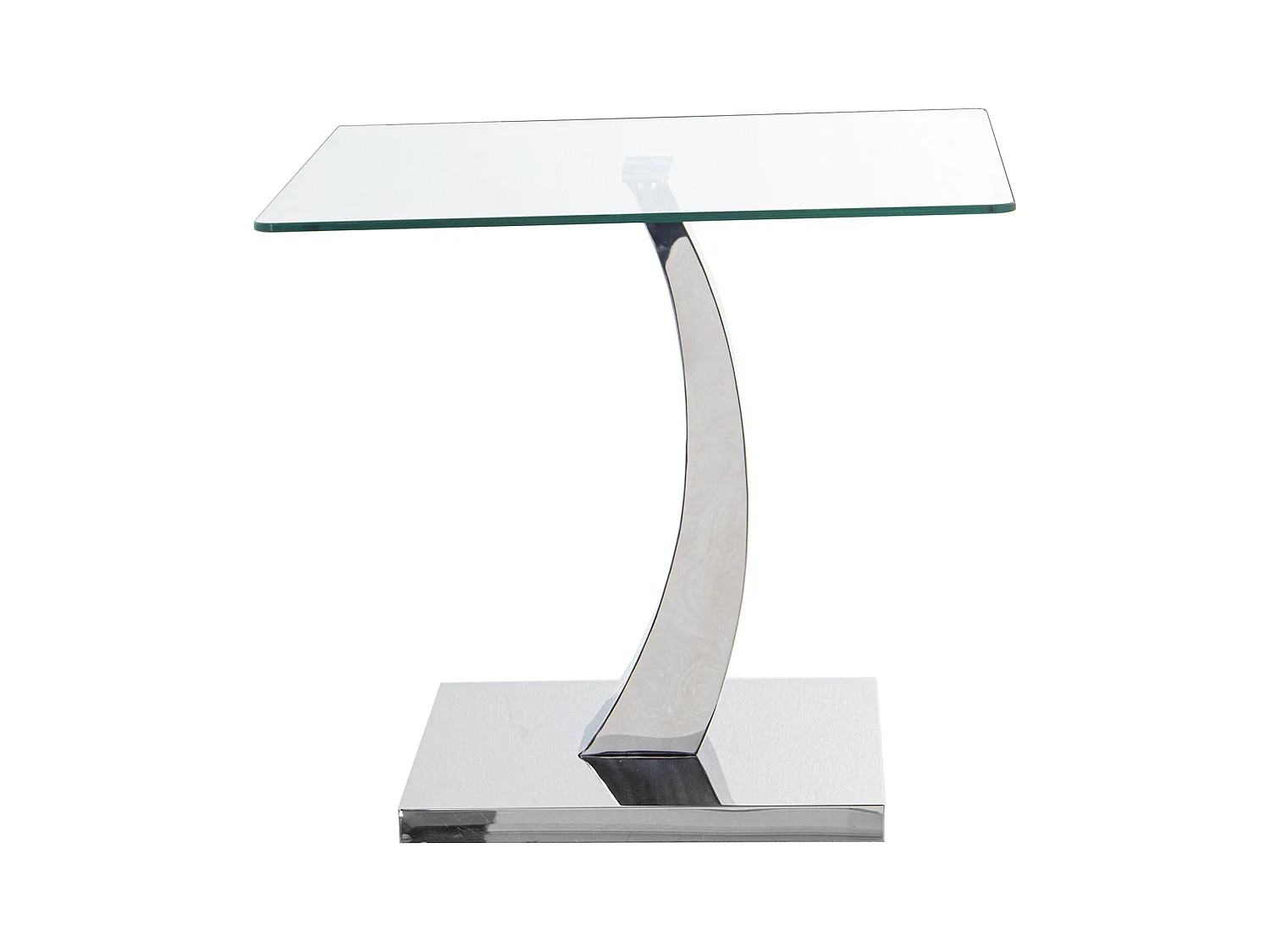 Table basse élégante en métal avec plateau en verre