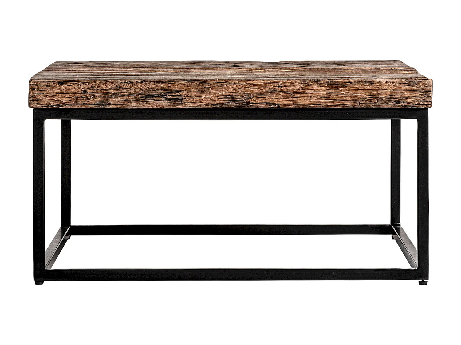Table basse industrielle en bois de mango