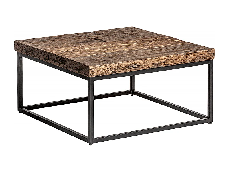 Table basse industrielle en bois de mango