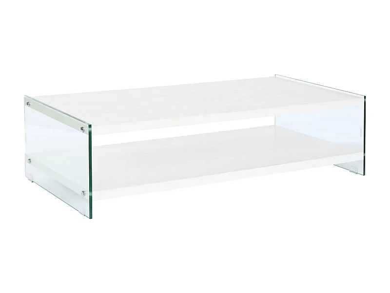 Table basse verre trempé blanc élégance design