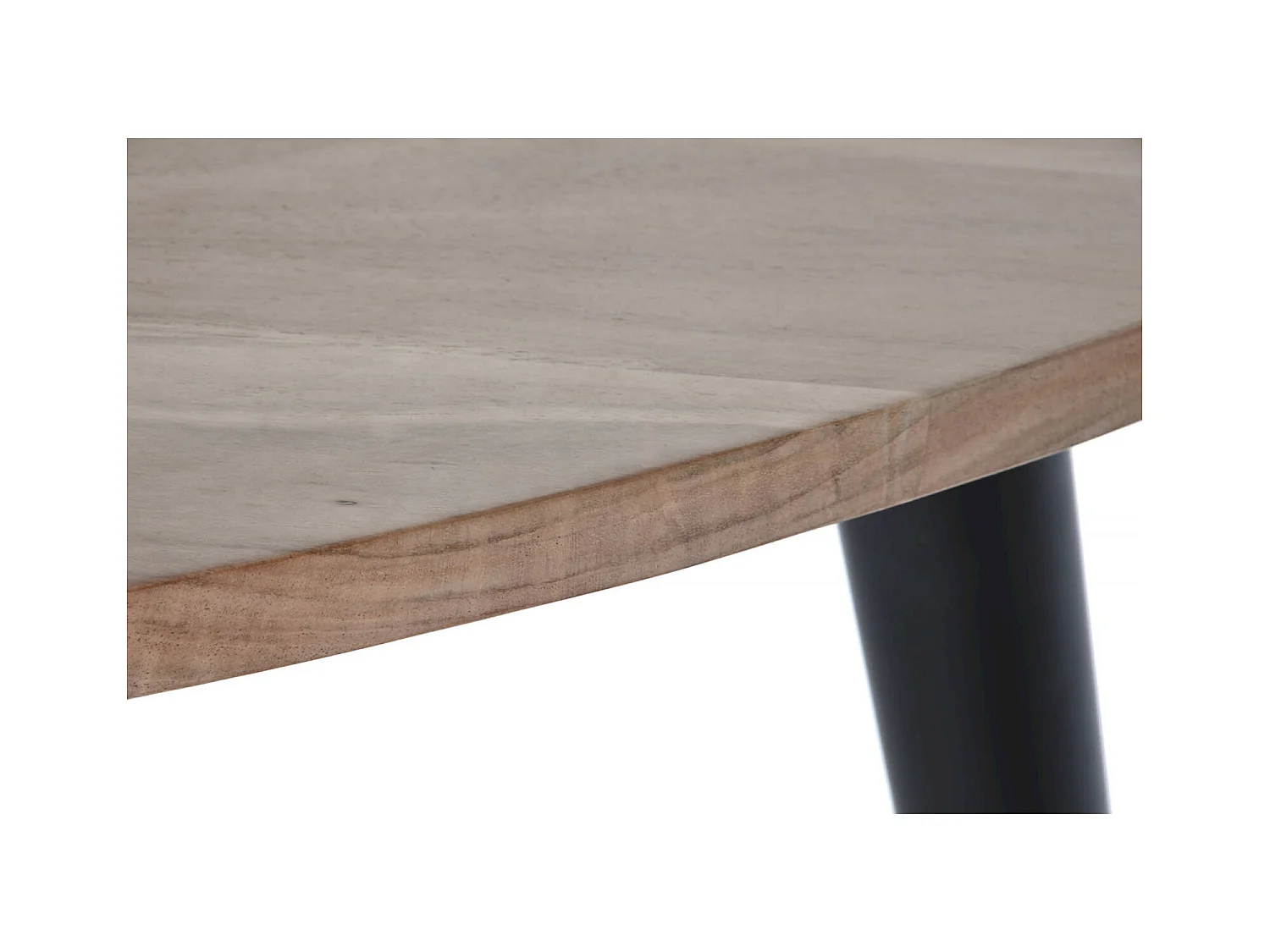 Table basse élégante en acacia et pieds métal noir