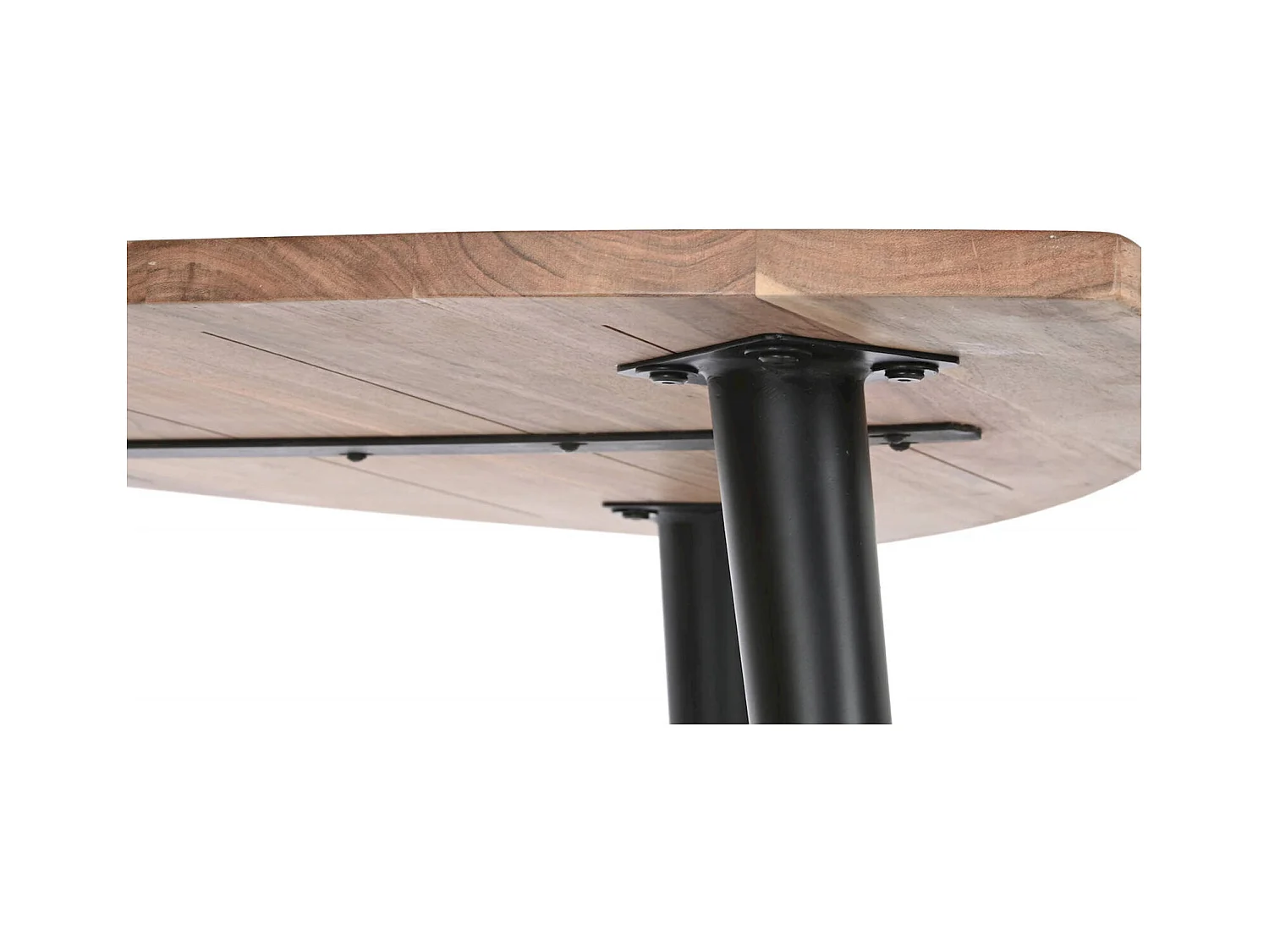 Table basse élégante en acacia et pieds métal noir