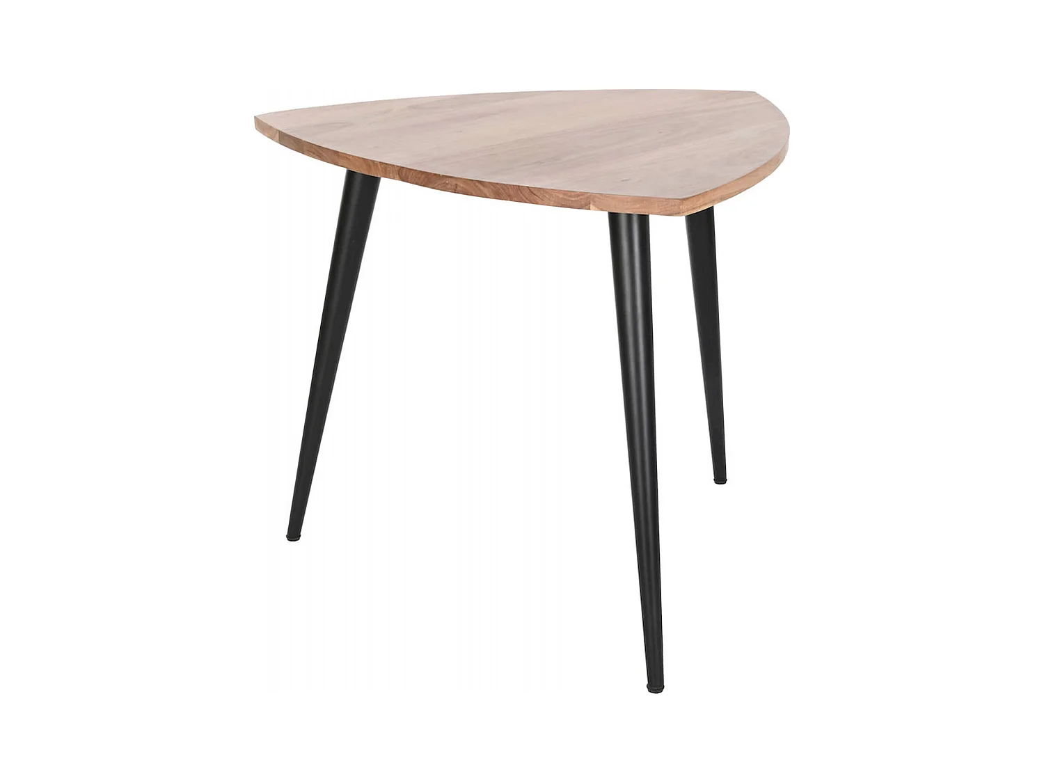 Table basse élégante en acacia et pieds métal noir