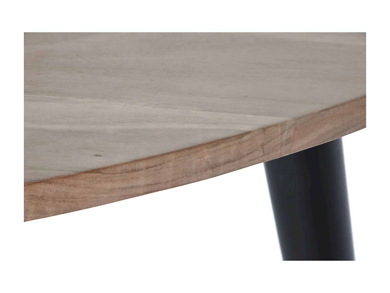 Table basse élégante en acacia et pieds métal noir