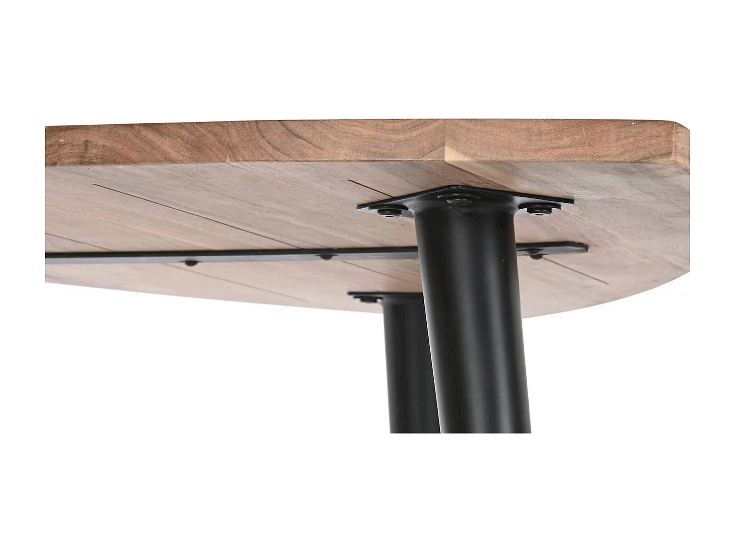 Table basse élégante en acacia et pieds métal noir