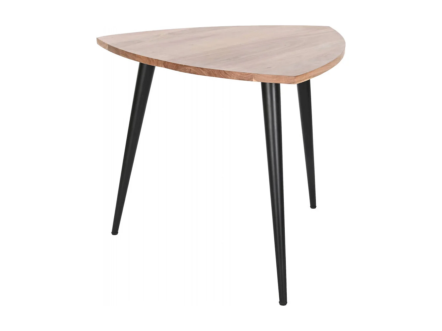 Table basse élégante en acacia et pieds métal noir