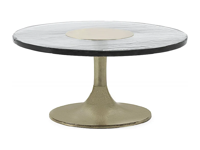 Table basse élégante et moderne Transparent/Doré