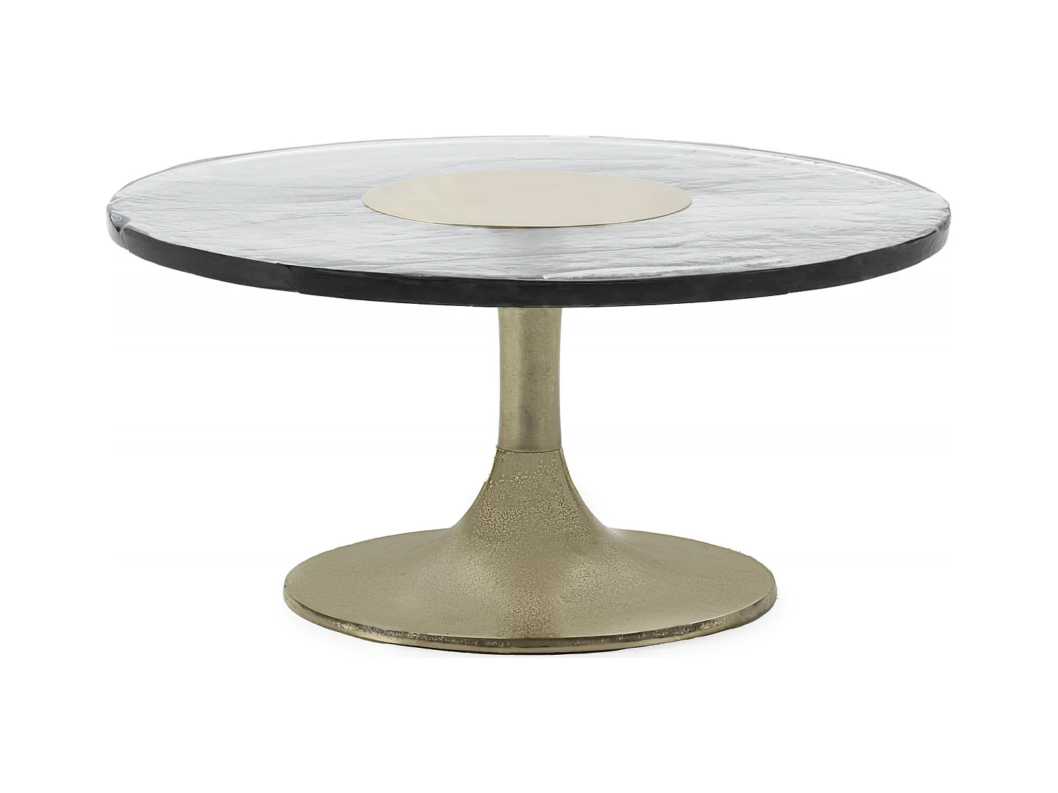 Table basse élégante et moderne Transparent/Doré