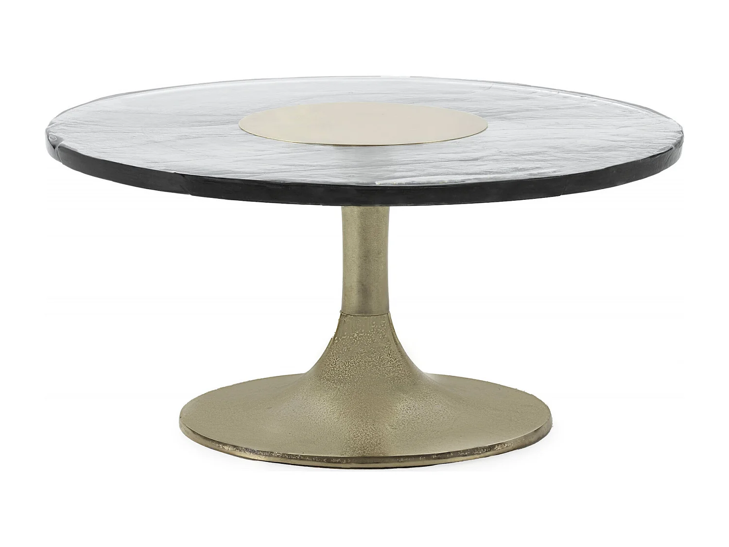 Table basse élégante et moderne Transparent/Doré