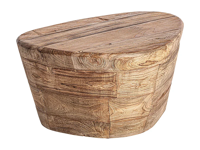 Table basse contemporaine en teka marron