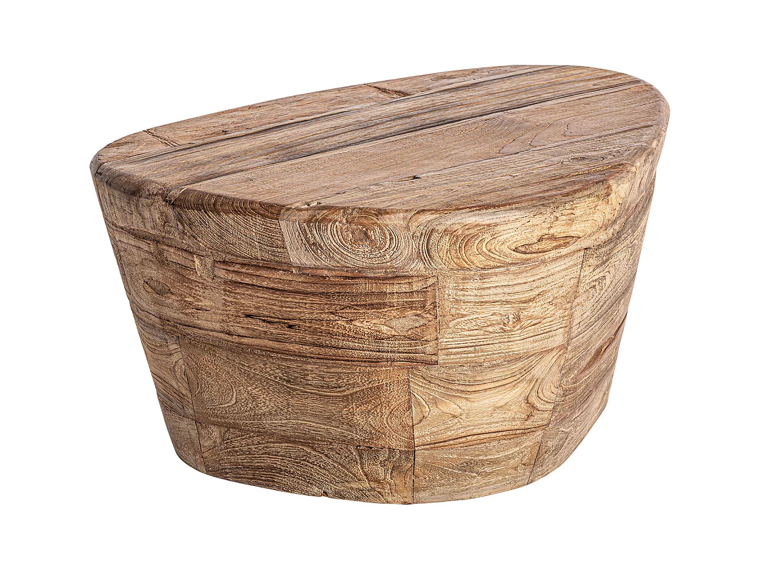 Table basse contemporaine en teka marron