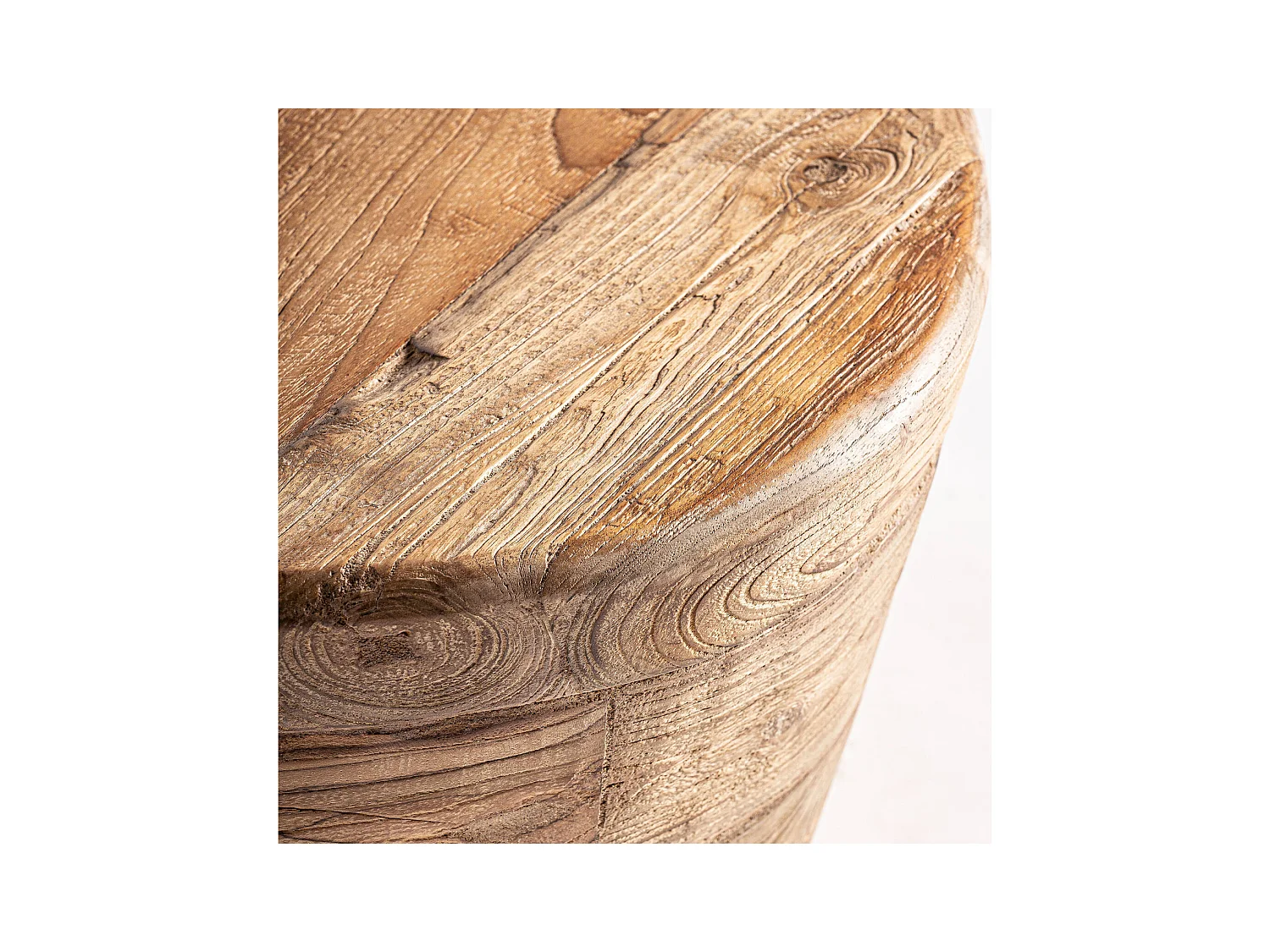 Table basse contemporaine en teka marron