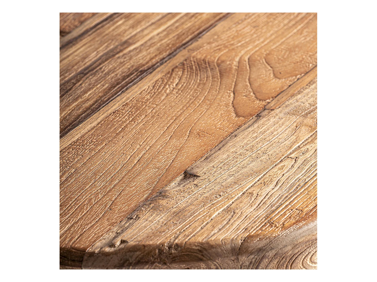 Table basse contemporaine en teka marron