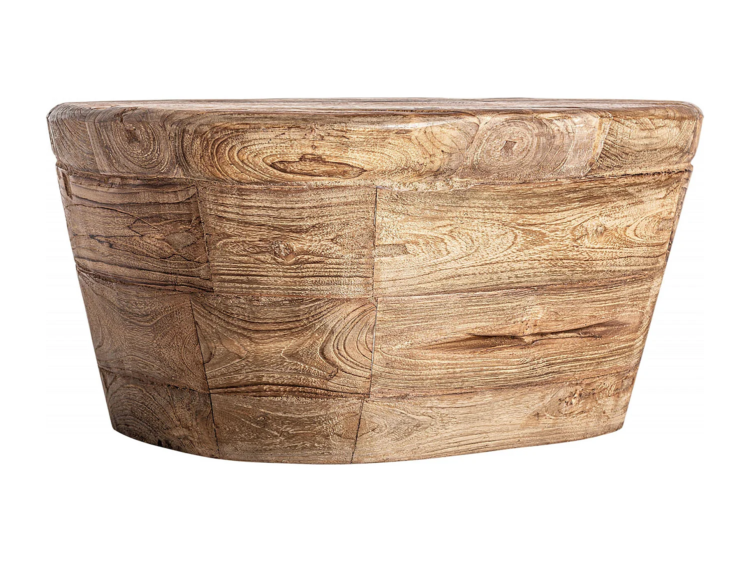 Table basse contemporaine en teka marron