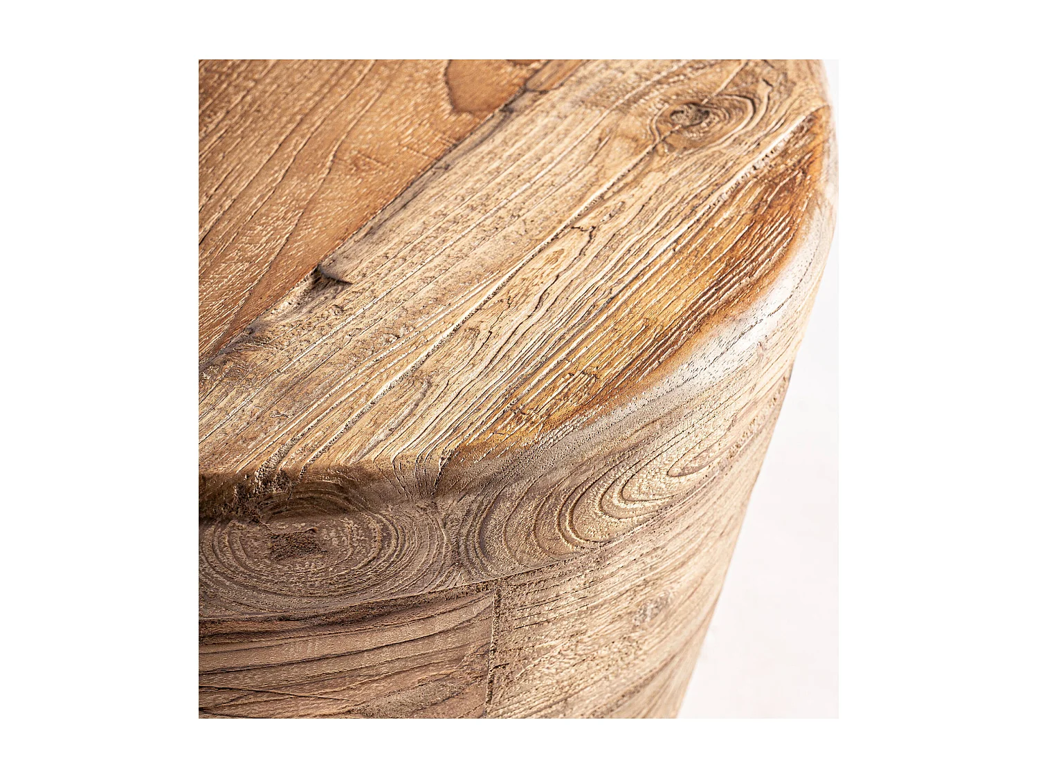 Table basse contemporaine en teka marron