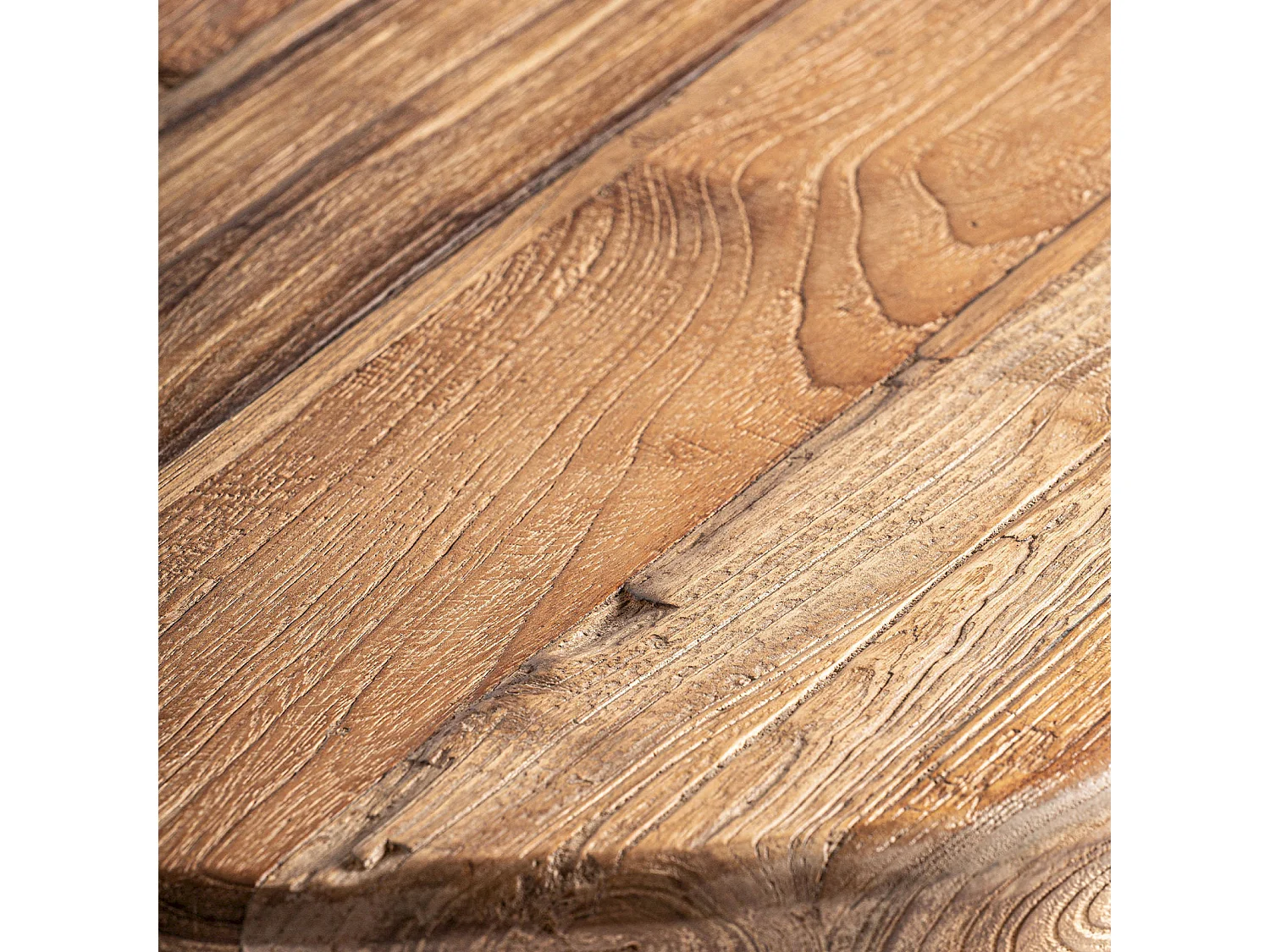 Table basse contemporaine en teka marron