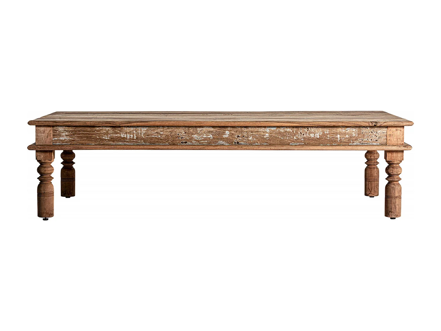 Table basse coloniale en bois naturel