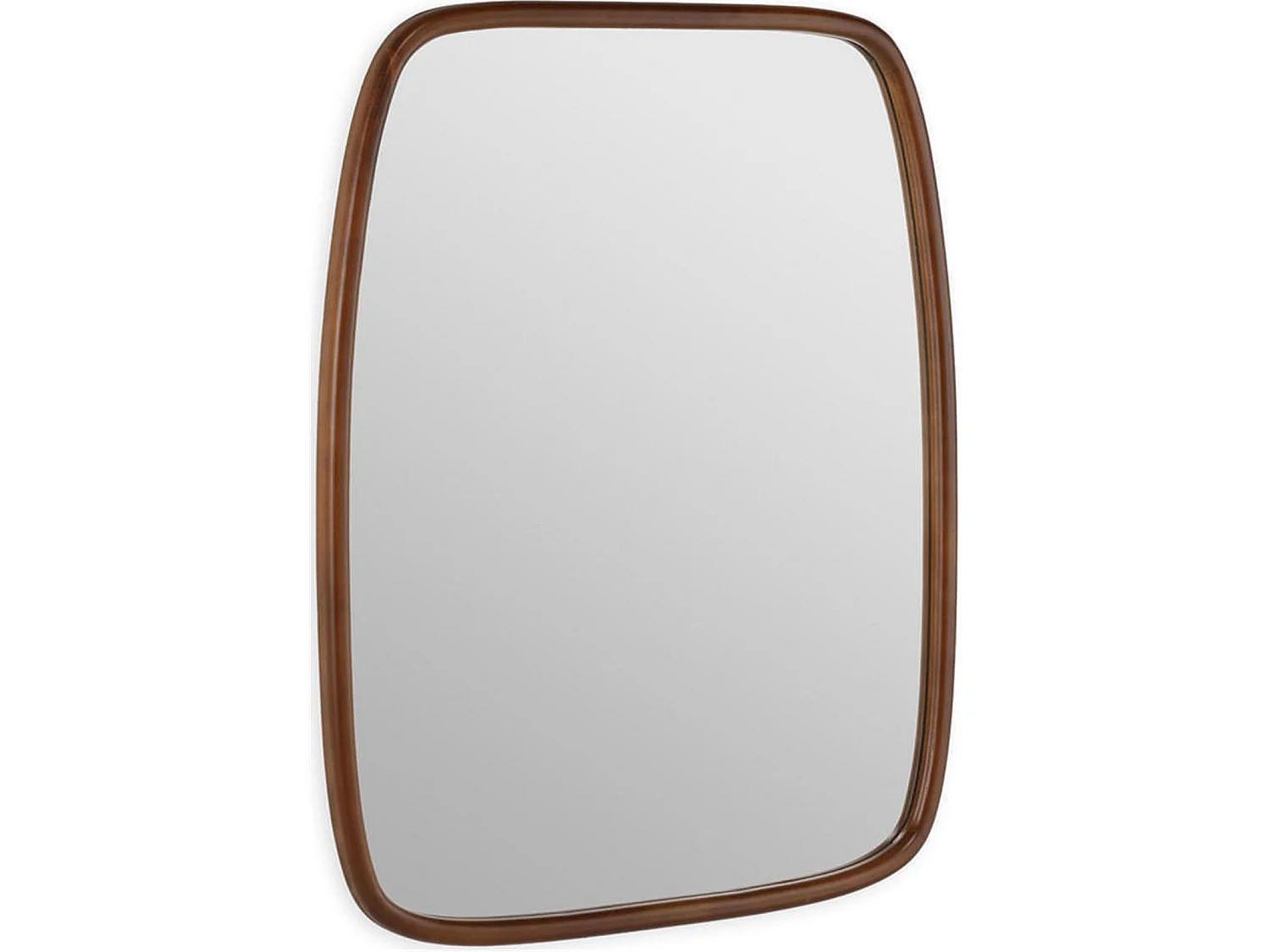 Miroir en bois aux angles arrondis