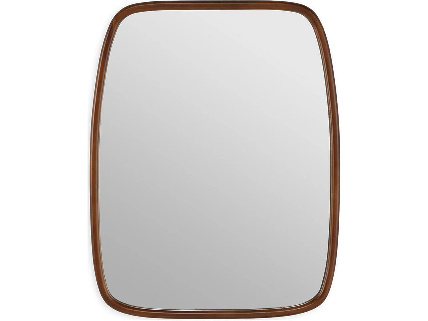 Miroir en bois aux angles arrondis