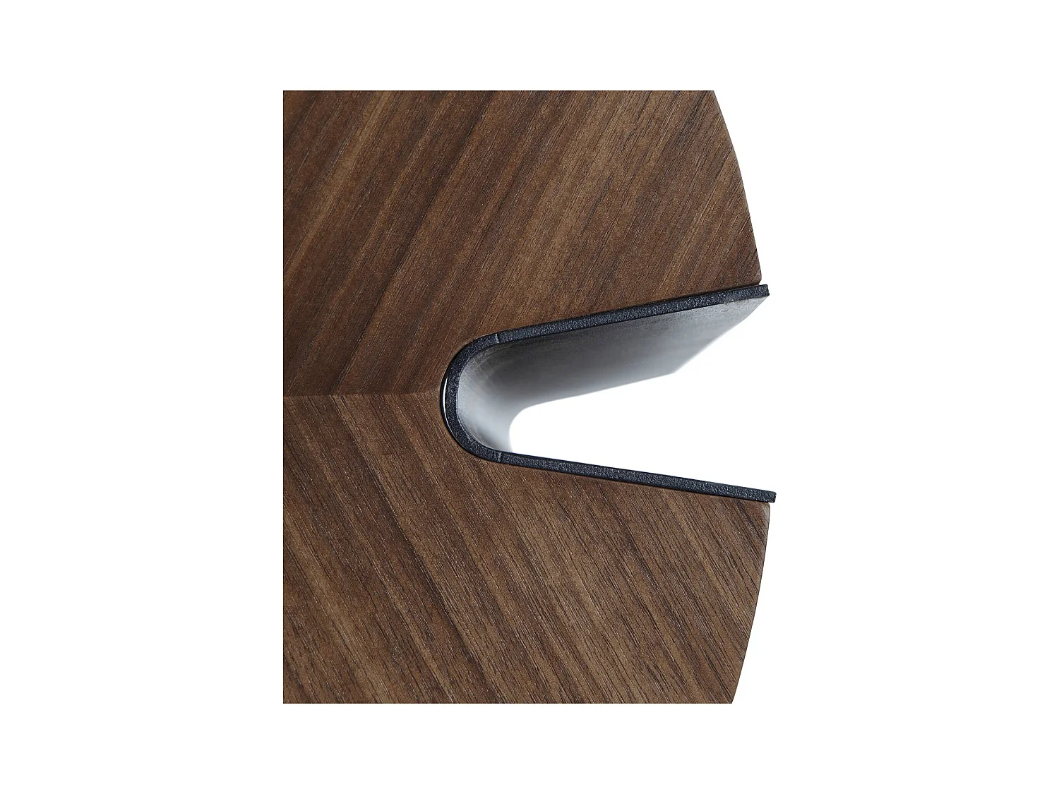 Table basse ronde Angel Cerda en noyer et acier