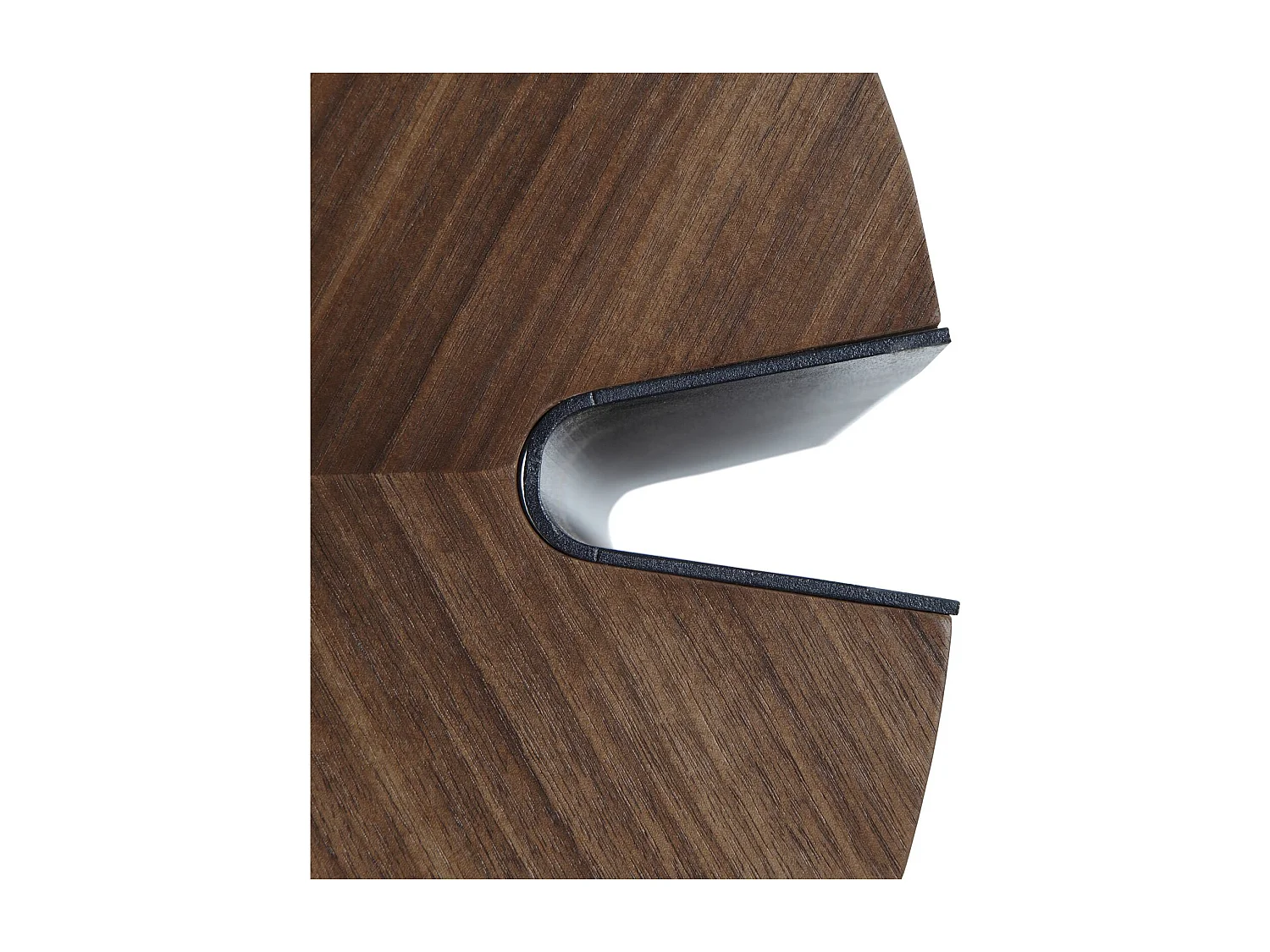 Table basse ronde Angel Cerda en noyer et acier