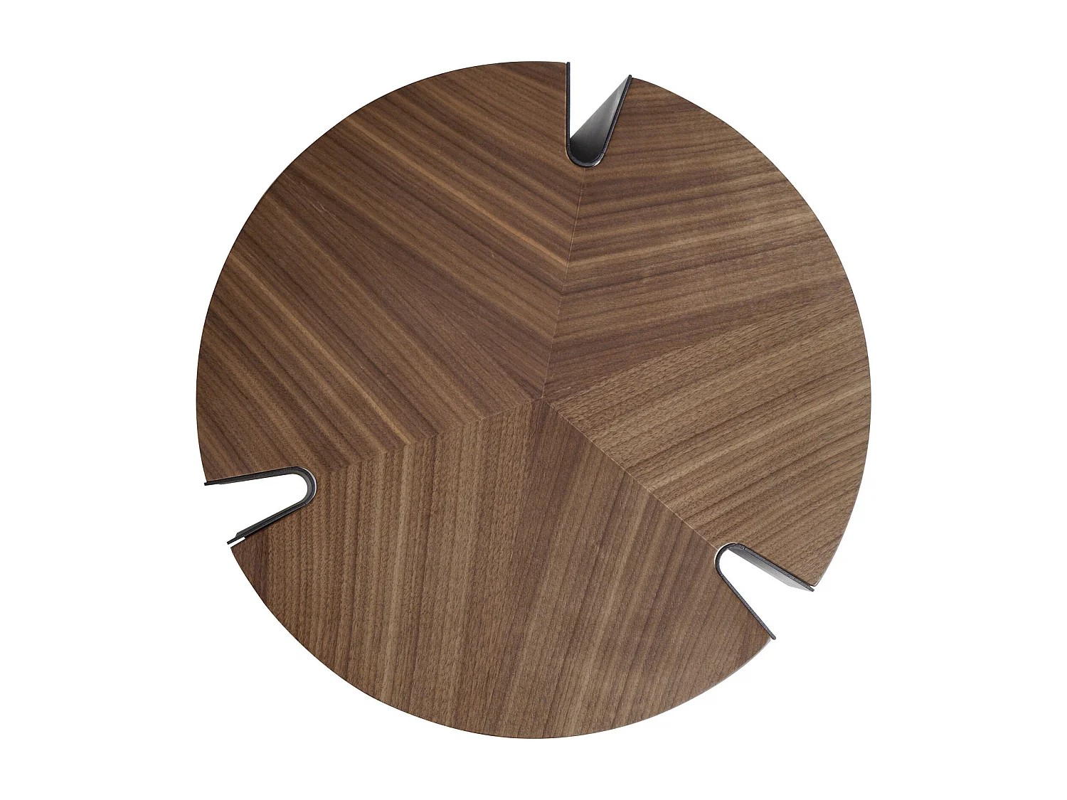 Table basse ronde Angel Cerda en noyer et acier